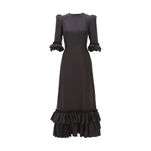 49) Pussybow Ruffled Silk-Twill Dress By The Vampire’s Wife