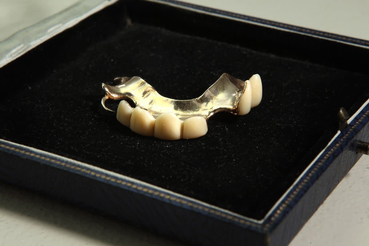 False teeth worn by former Prime Minister Winston Churchill during World War Two are to be sold at auction (Getty Images)