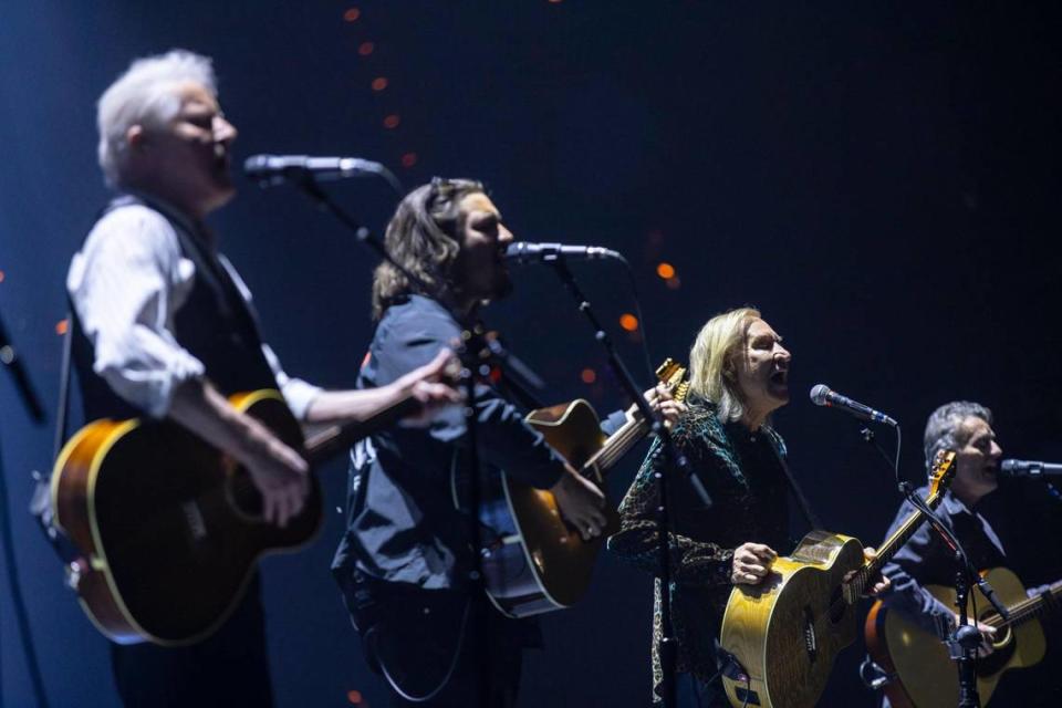 The Eagles perform during their “The Long Goodbye” tour at Rupp Arena in Lexington, Ky., on Tuesday, Nov. 14, 2023.