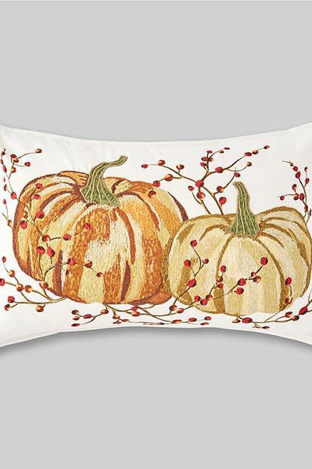 Southern Living Festive Fall Collection Boucle Pumpkins Square Pillow