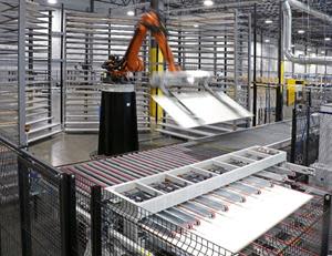 Manufacturing robots increase efficiency during DIRTT’s production process.