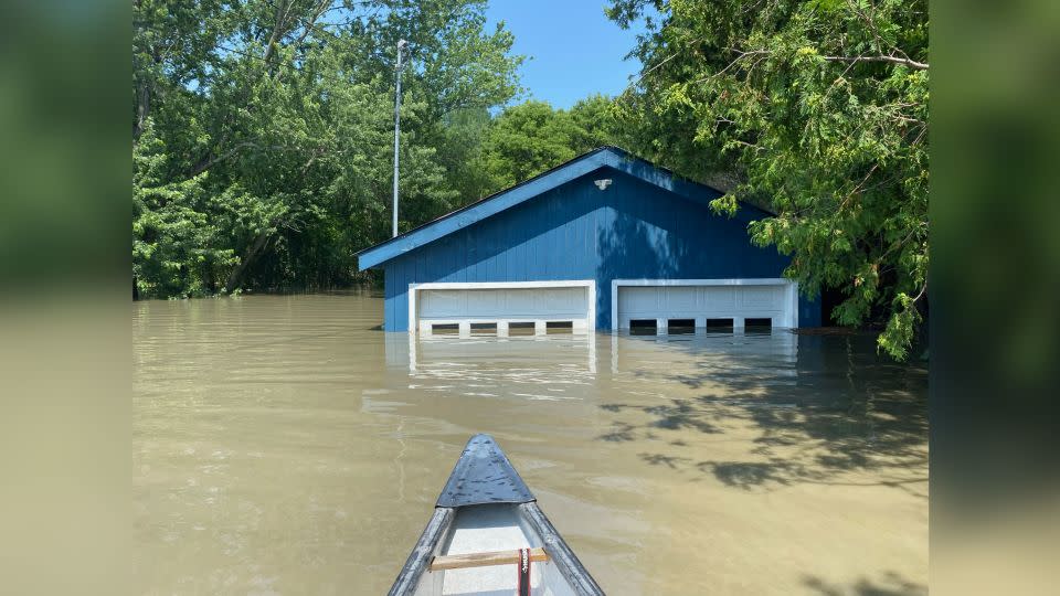 The flooded home was only accessible by boat at one point. - Spenser Peterson