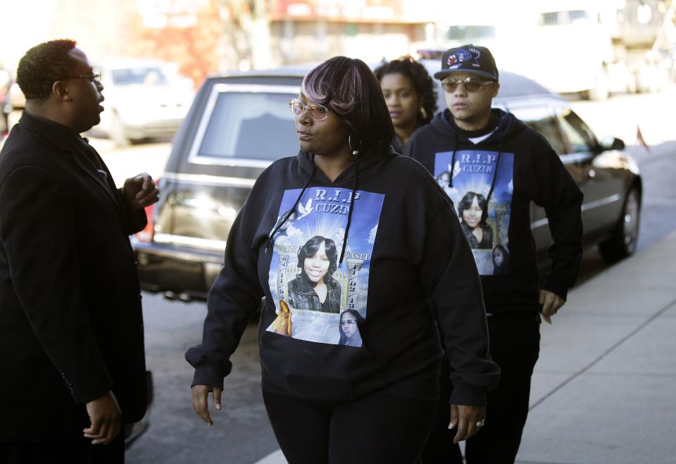 Mourners attend the funeral service for shooting victim Renisha McBride in Detroit