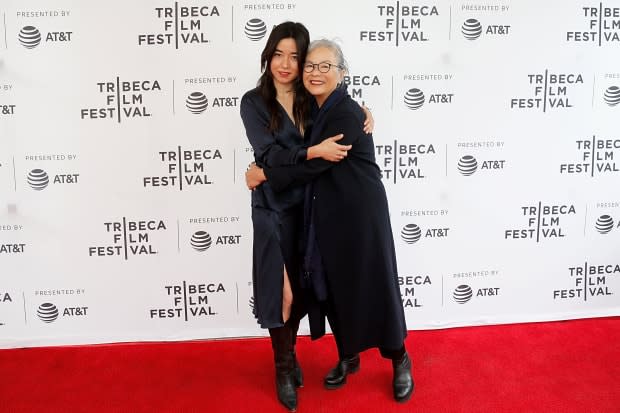 Erskine with her mother Mutsuko at the Tribeca Film Festival premiere of 'Plus One.' Photo: Dominik Bindl/Getty Images