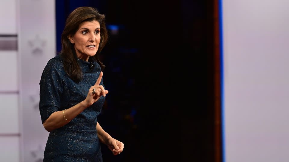 Haley participates in a CNN Republican Presidential Town Hall moderated by CNN's Jake Tapper at New England College in Henniker, New Hampshire, on January 18. - Will Lanzoni/CNN