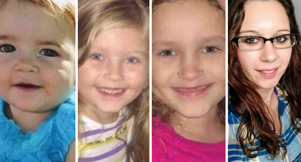 Kyrie, Cassidy Rodery, their two-year-old sister Alaina Rau, and mother Aubrianne Moore were shot dead. Source: GoFundMe, Facebook