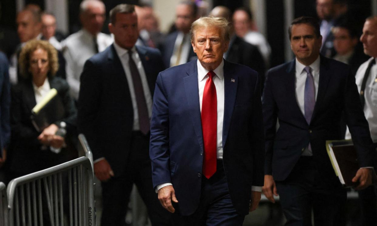 <span>Donald Trump has called for a delay over ‘violations’ in the discovery process. Prosecutors say the former president’s lawyers are responsible for the delay.</span><span>Photograph: Andrew Kelly/Reuters</span>