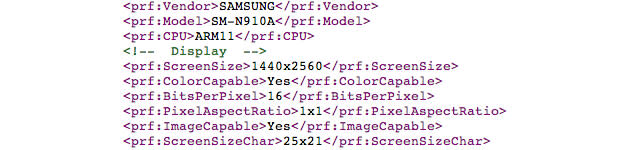 Samsung SM-N910A web profile