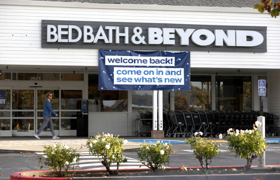 The exterior of a Bed Bath and Beyond store