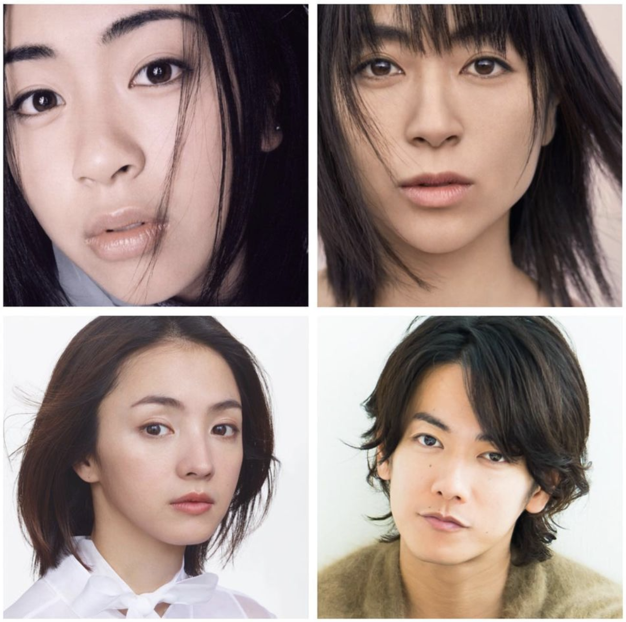 Clockwise from top left: Hikaru Utada in First Love, Hikaru Utada in Hatsukoi, actor Takeru Satoh and actress Hikari Mitsushima. The two actors will be starring in a 2022 Netflix romance drama, First Love, inspired by Utada's songs First Love and Hatsukoi. (Photo: Netflix/Instagram)