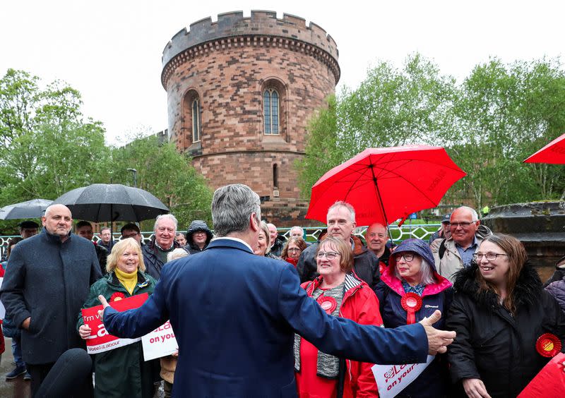 FILE PHOTO: Britain's Labour leader Starmer celebrates the results of the 2022 local elections in Carlisle