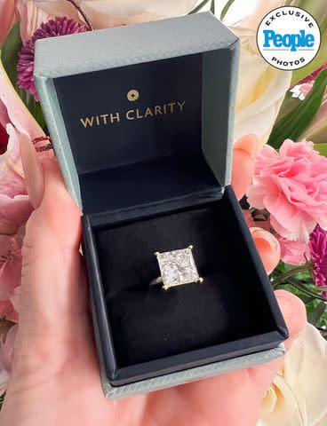 <p>Courtesy of Keltie Knight </p> Keltie Knight's new engagement ring from With Clarity