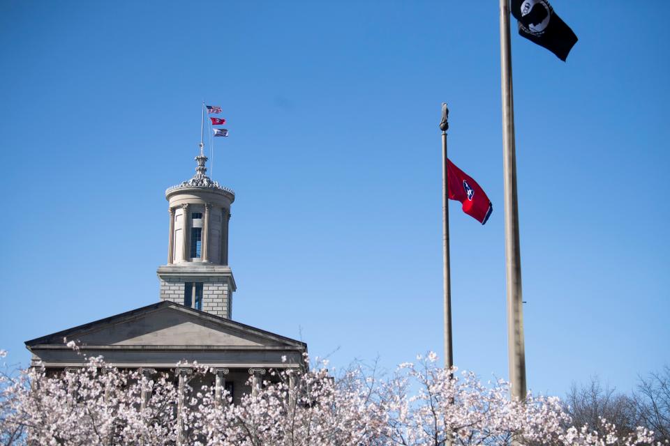 Outside the Tennessee State Capitol Building in Nashville , Tenn., Monday, Feb. 27, 2023. 