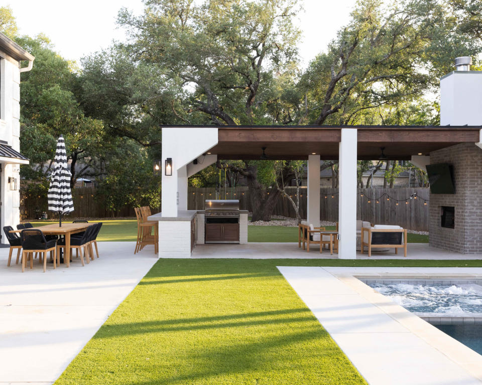 backyard with outdoor tv