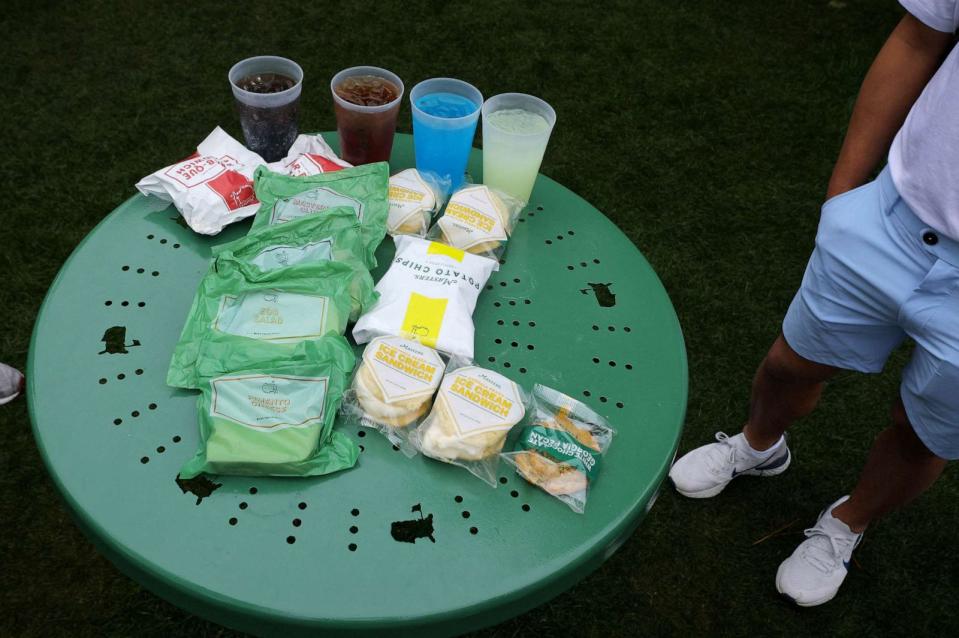 PHOTO: Food and drinks are seen during a practice round at the Masters golf tournament in at Augusta National Golf Club in Augusta, Ga., on April 4, 2023. (Brian Snyder/Reuters)