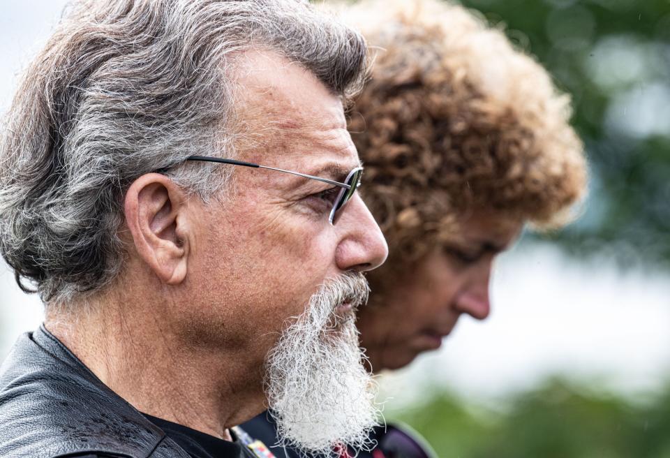 Tom Letizia and Claudia Perry of Haverstraw were among the hundreds that attended a ceremony marking the 22nd anniversary of the Sept. 11 attacks on the World Trade Center at the Rockland County 9/11 Memorial at Haverstraw Bay County Park in Haverstraw Sept. 11, 2023.