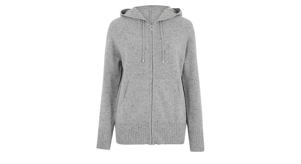 Pure Cashmere Textured Relaxed Hoodie 