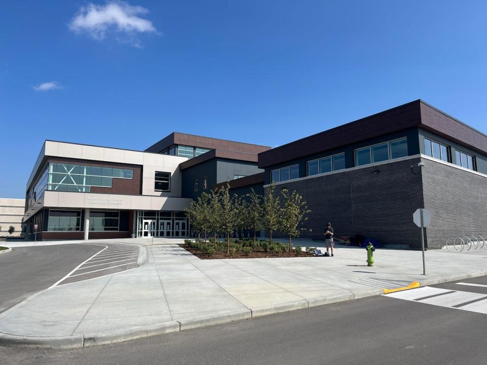 North Trail High School 12500 Harvest Hills Blvd.  NE is about to open its doors to high school students.  (Image credit: Terri Trembath/CBC)