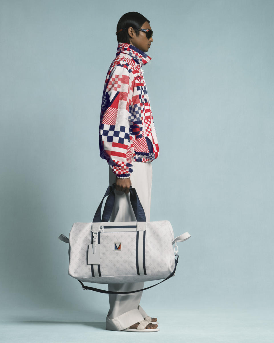 A look from Louis Vuitton's capsule collection for the Louis Vuitton 37th America’s Cup Barcelona.