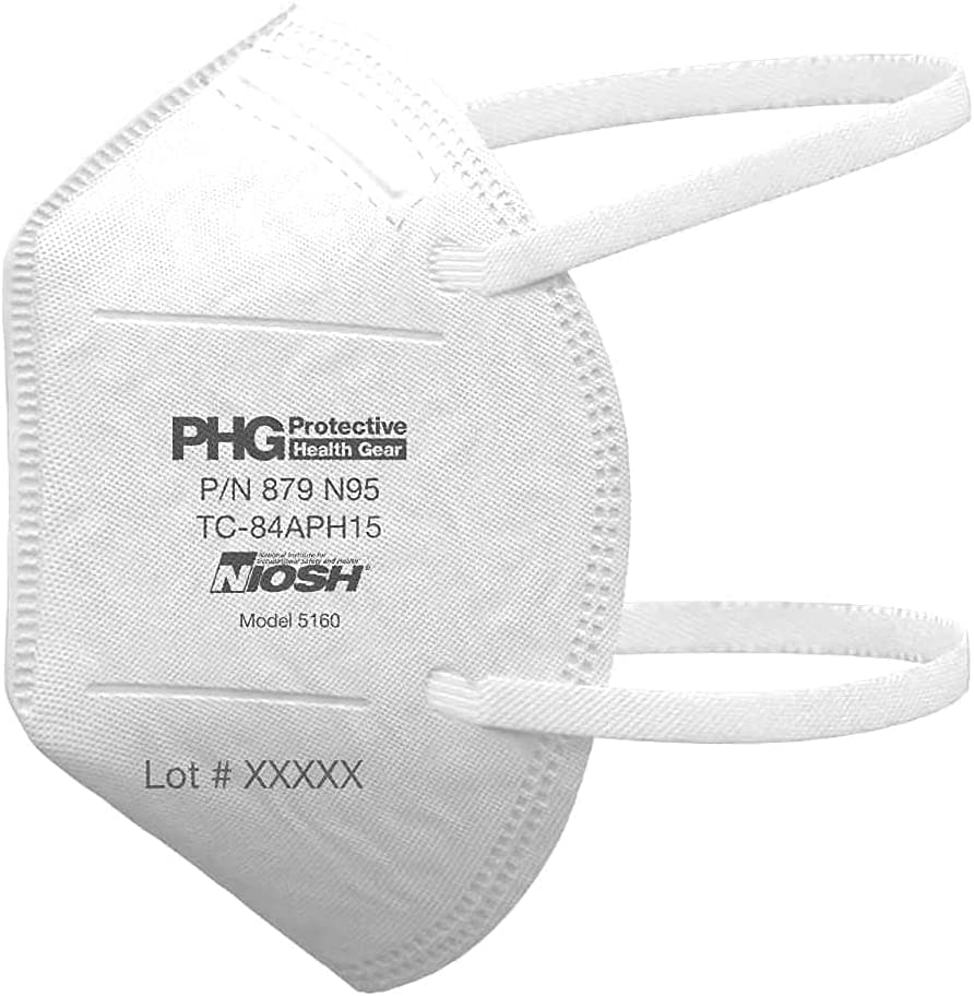 Protective Health Gear N95 Model 5160 Disposable Particulate Respirator