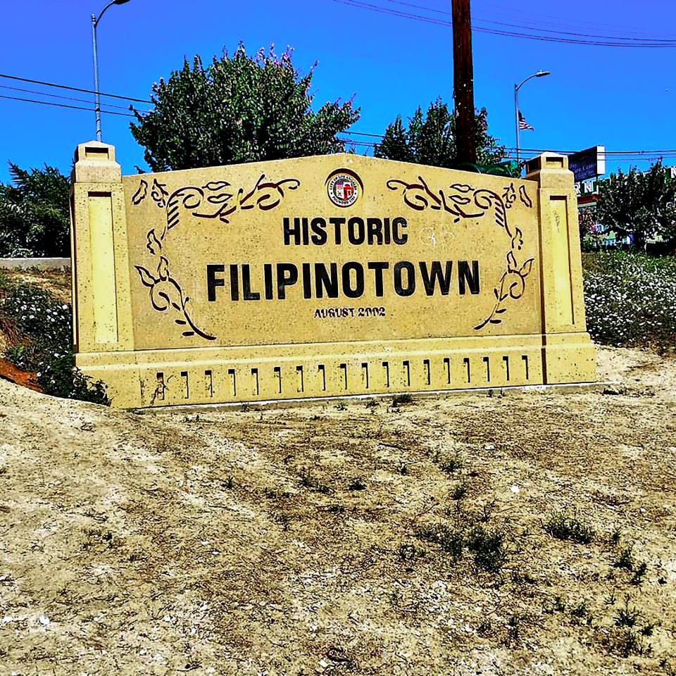 Eliseo Silva, the designer of the Historic Filipinotown gateway, also painted a sprawling mural in Historic Filipinotown's Unidad Park. (Courtesy Search to Involve Pilipino Americans (SIPA))