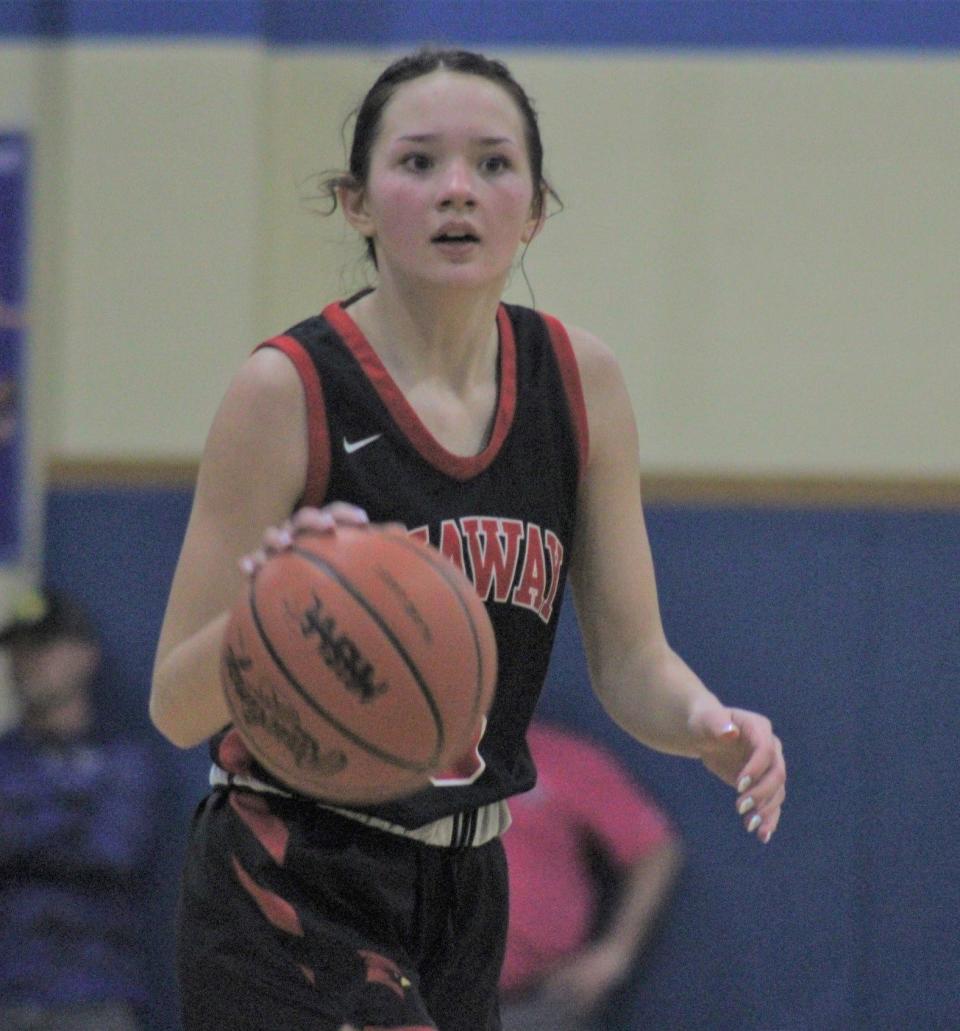 A big scoring night from Charlotte Box helped lift the Onaway girls to a lopsided district win over Alanson at home on Monday.