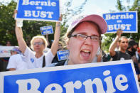 Bernie Sanders supporters gather at FDR park on the second day of the Democratic National Convention (DNC) on July 26, 2016 in Philadelphia. (Photo: Jeff J Mitchell/Getty Images)