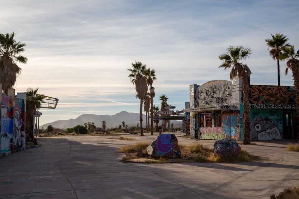 An abandoned water park in Newberry Springs, California.