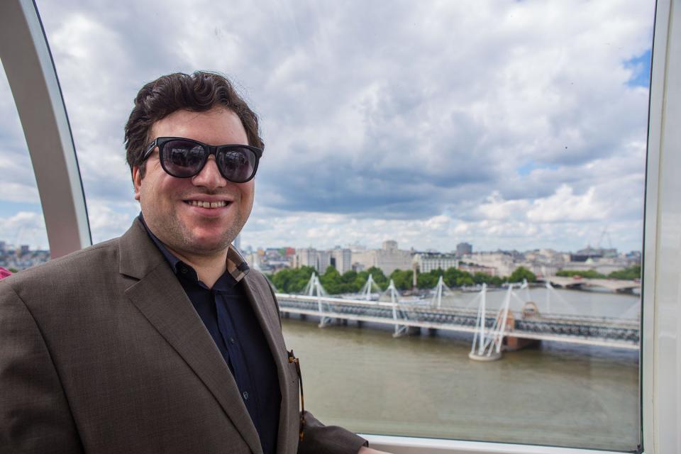 Nick Alahverdian on the London Eye observation wheel in a photo from 2017.