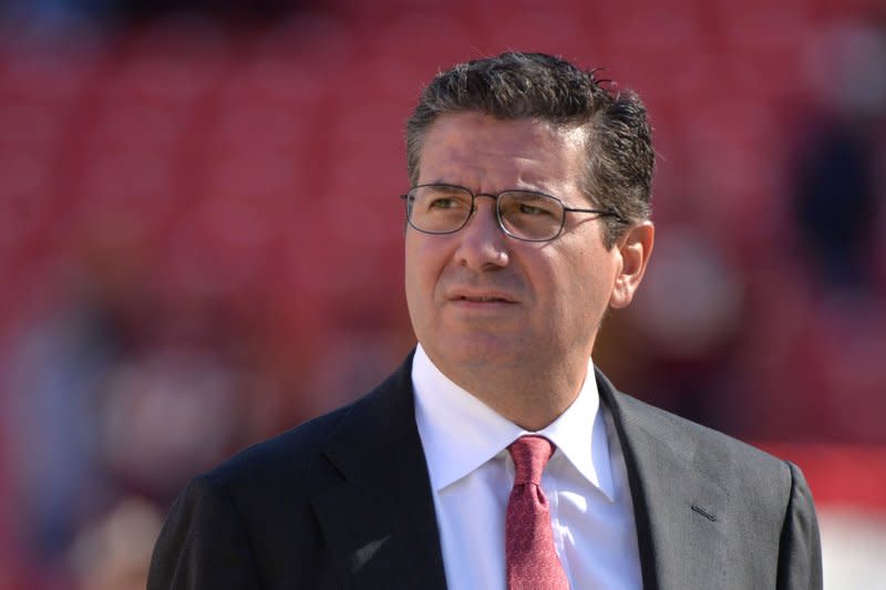 Washington Redskins owner Dan Snyder is seen on the field prior to the Redskins game against the San Diego Chargers at FedEx Field in Landover, Maryland on November 3, 2013. File Photo by Kevin Dietsch/UPI
