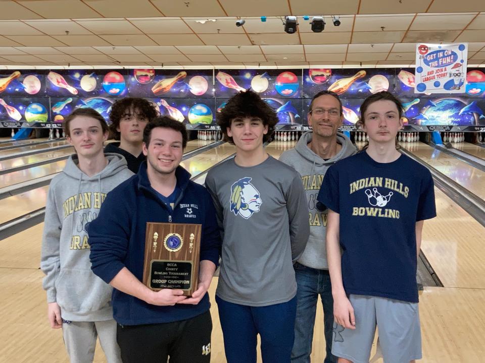 Indian Hills took home the Groups 1-2 trophy from the Bergen County boys bowling tournament held at Bowler City in Hackensack on Saturday, Jan. 21, 2023.