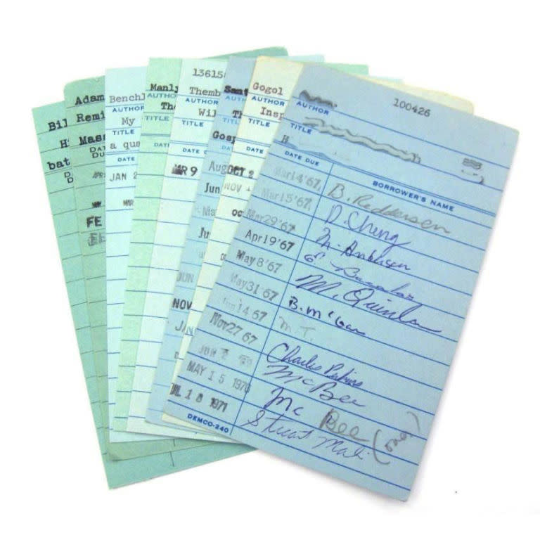 Library checkout cards