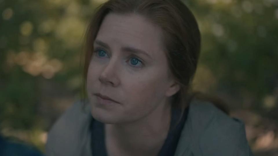 Amy Adams looking up in a screenshot from Arrival.