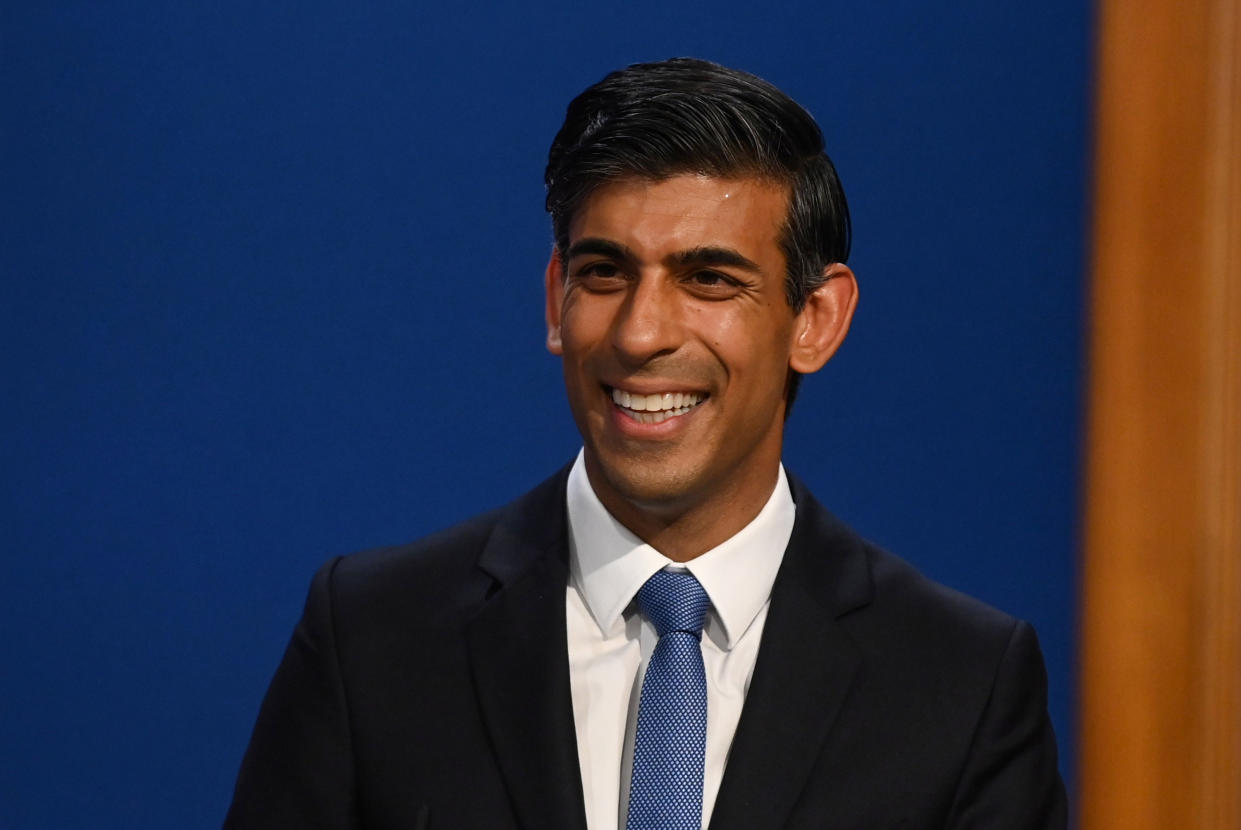 Chancellor of the Exchequer Rishi Sunak, during a media briefing in Downing Street, London, on the long-awaited plan to fix the broken social care system. Picture date: Tuesday September 7, 2021.