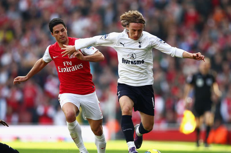 Mikel Arteta and Luka Modric