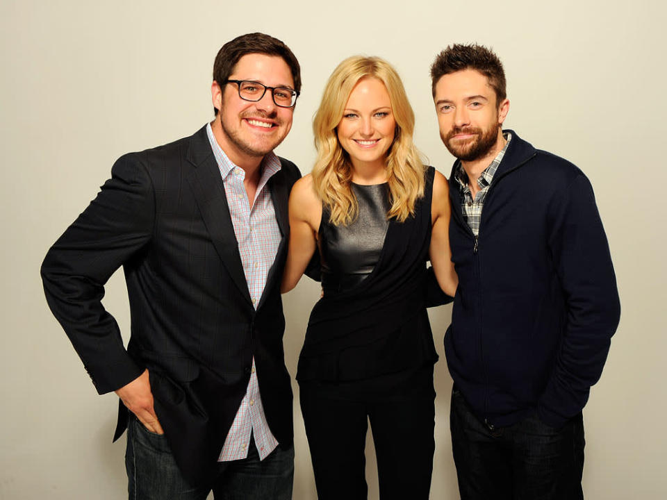 Rich Sommer, Malin Akerman and Topher Grace pose for a portrait at the 2012 Tribeca Film Festival in New York City, NY.