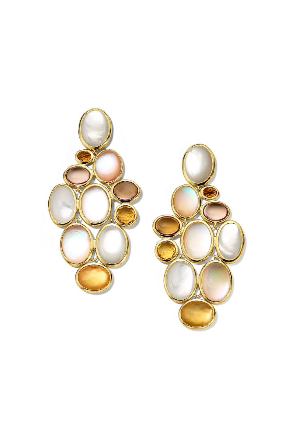 Stone Cluster Cascade Earrings in 18K Gold