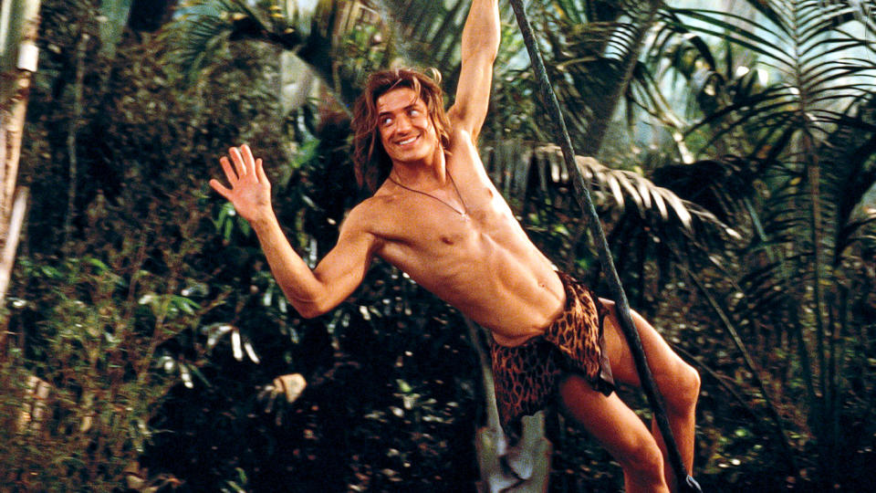 George (Brendan Fraser) in George of the Jungle. Credit: Sky Movies