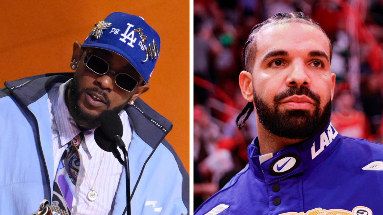 Kendrick Lamar, left, and Drake's rap feud has escalated greatly since March.