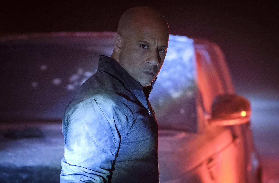 This image released by Columbia Pictures shows Vin Diesel in a scene from "Bloodshot." (Graham Bartholomew/Sony/Columbia Pictures via AP)