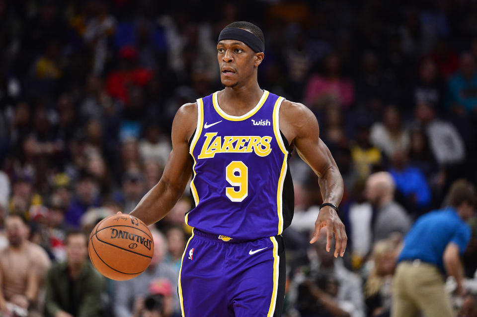 Rajon Rondo #9 of the Los Angeles Lakers 