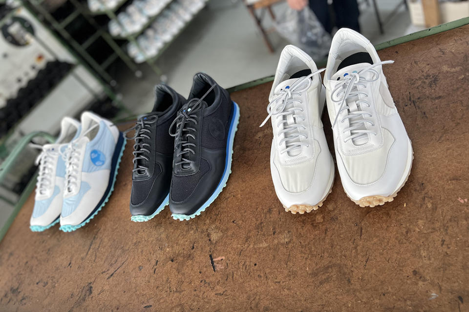 The three Jimmy Butler collaborative Blu Scarpa La Runner colorways. - Credit: Courtesy of Blu Scarpa