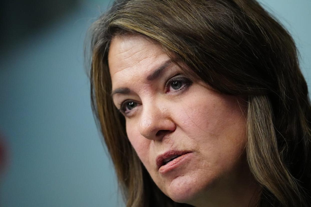 The leader of Alberta Municipalities isn't mincing words in reaction to proposed legislation from Alberta Premier Danielle Smith's UCP government that gives provincial cabinet enhanced powers to unilaterally remove councillors and repeal or change local bylaws.  (Sean Kilpatrick/The Canadian Press - image credit)