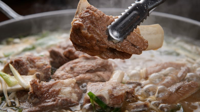 short ribs boiling in pot