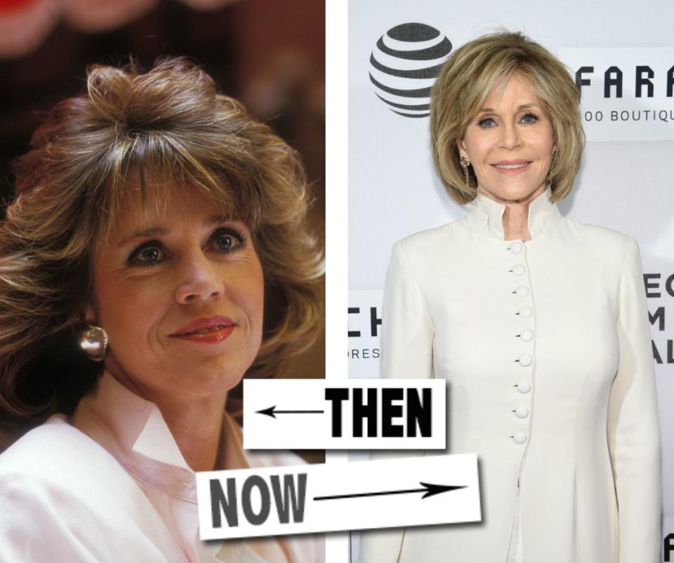 Jane Fonda siempre será un ícono de los años 80 por sus vestidos de licra y su peinado. No es de extrañar que la gurú del fitness se siga viendo así de fantástica. 