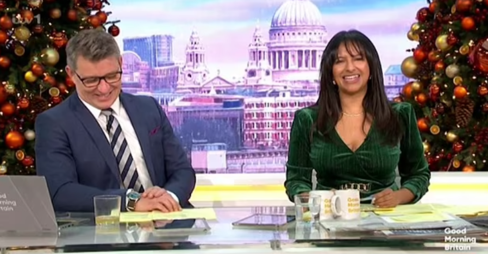 Shephard with co-host Ranvir Singh on Good Morning Britain (ITV)