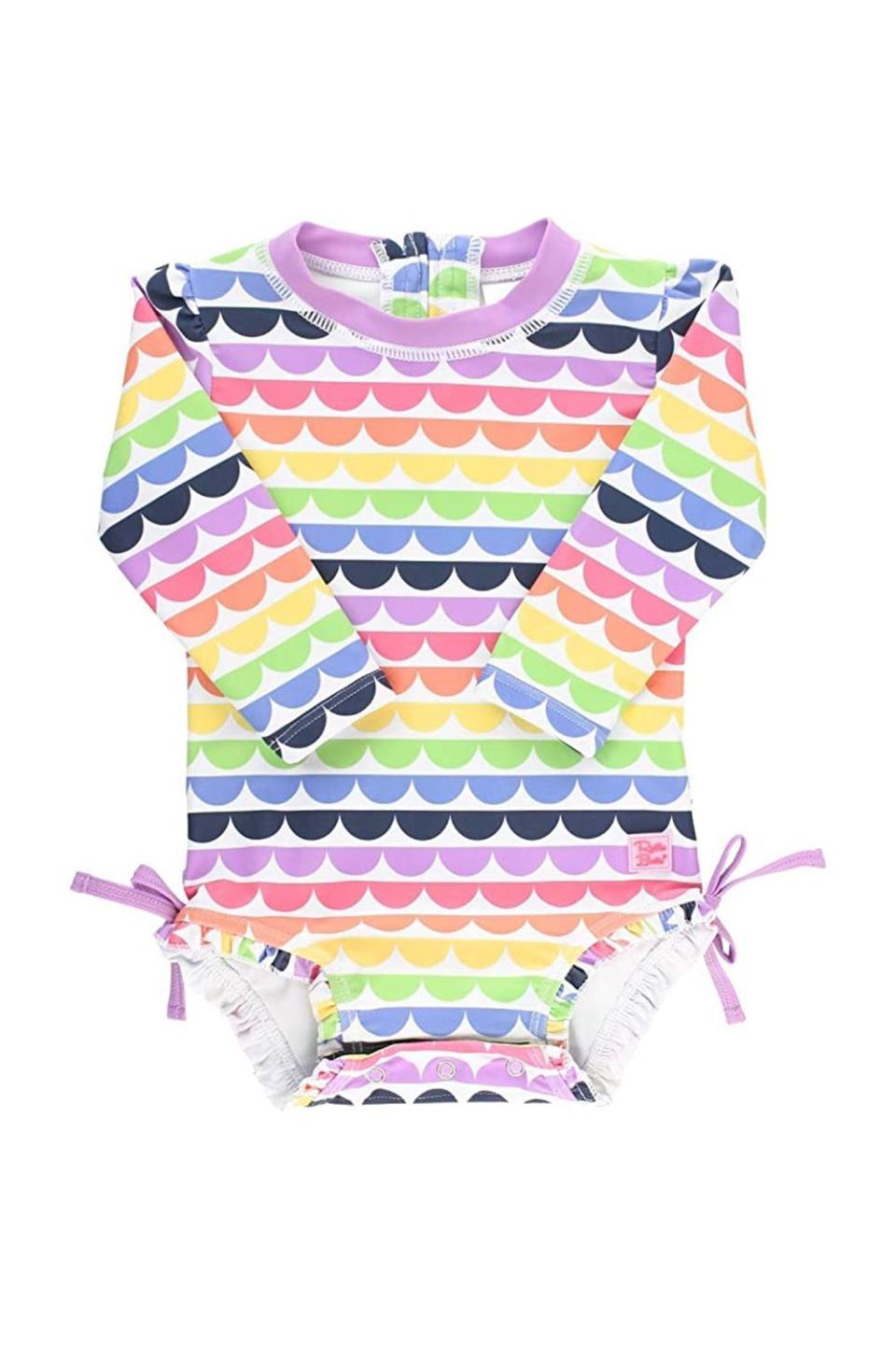 Baby/Toddler Rainbow Scallop One Piece Rash Guard