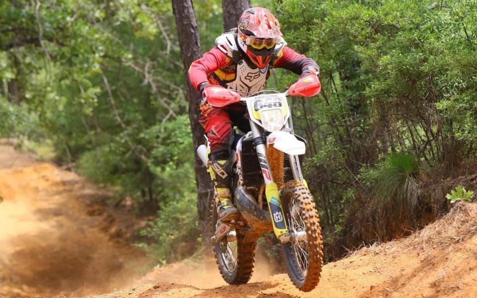 Jim Parsons in action during a cross country dirt bike race - seccaracing.com