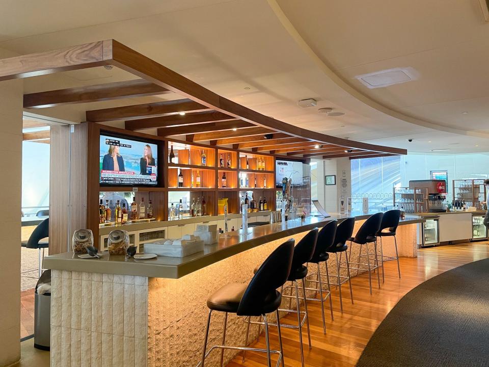 The bar at the Star Alliance Lounge at the Los Angeles International Airport.