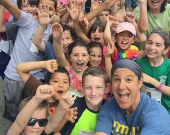 Ellen Margiotta, a physical education instructor at the Mary E. Stapleton Elementary School in Framingham, is looking to be voted America's Favorite Teacher, a contest run by Reader's Digest.